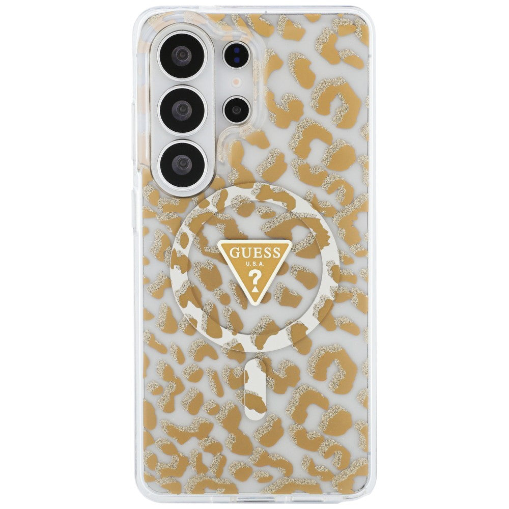 Ovitek MagSafe za Samsung Galaxy S26 Ultra S948, Guess, IML Leopard vzorec, rjava