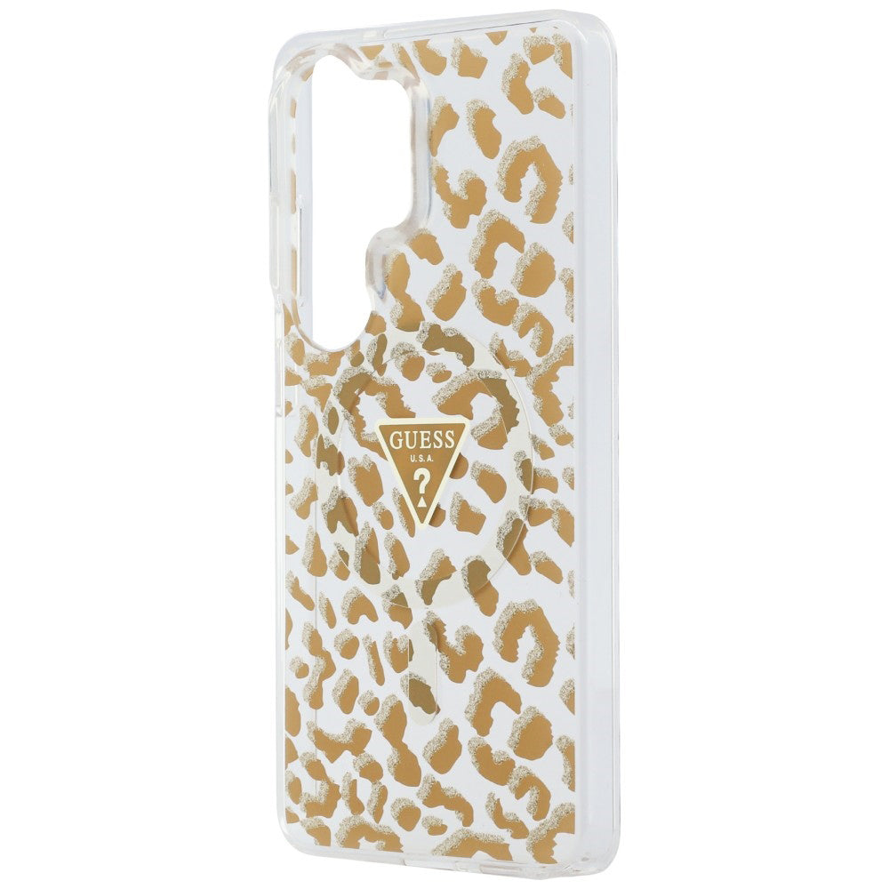 Ovitek MagSafe za Samsung Galaxy S26 Ultra S948, Guess, IML Leopard vzorec, rjava