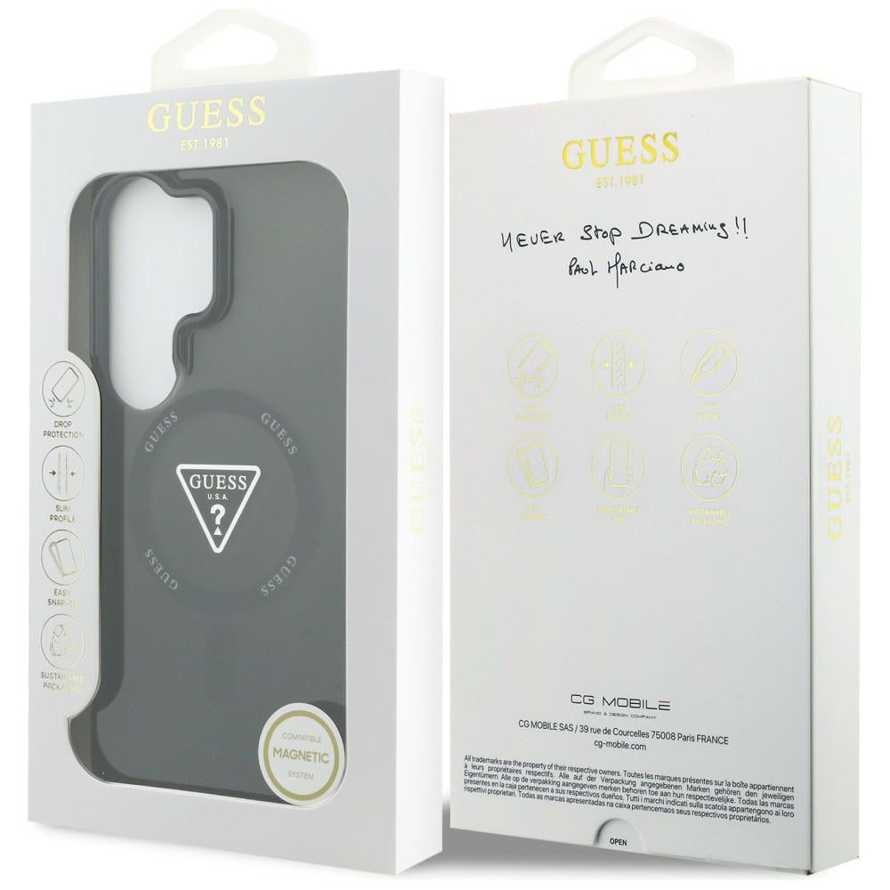 Ovitek MagSafe za Samsung Galaxy S26 Ultra S948, Guess, IML Gradient Triangle Logo, Črna
