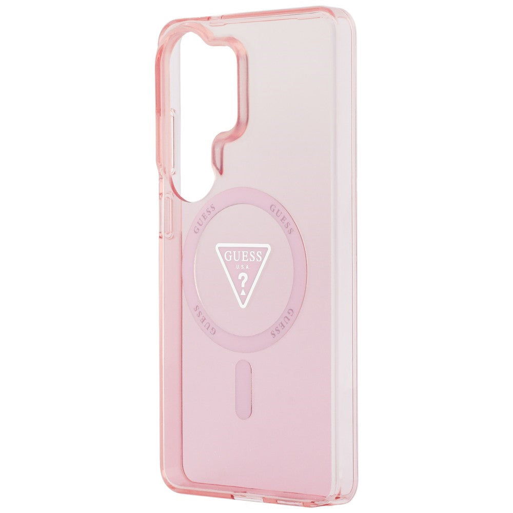 Ovitek MagSafe za Samsung Galaxy S26 Ultra S948, Guess, IML Gradient Triangle Logo, Roza
