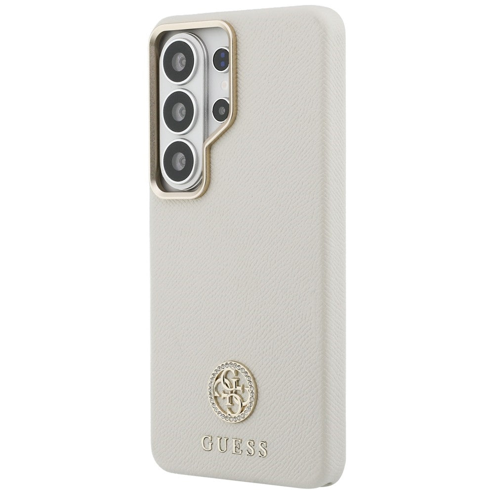 Ovitek MagSafe za Samsung Galaxy S26 Ultra S948, Guess, Rhinestone Round Logo, Bež