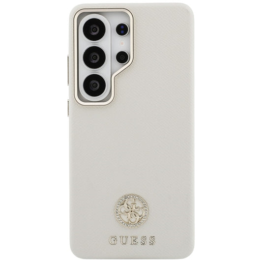 Ovitek MagSafe za Samsung Galaxy S26 Ultra S948, Guess, Rhinestone Round Logo, Bež