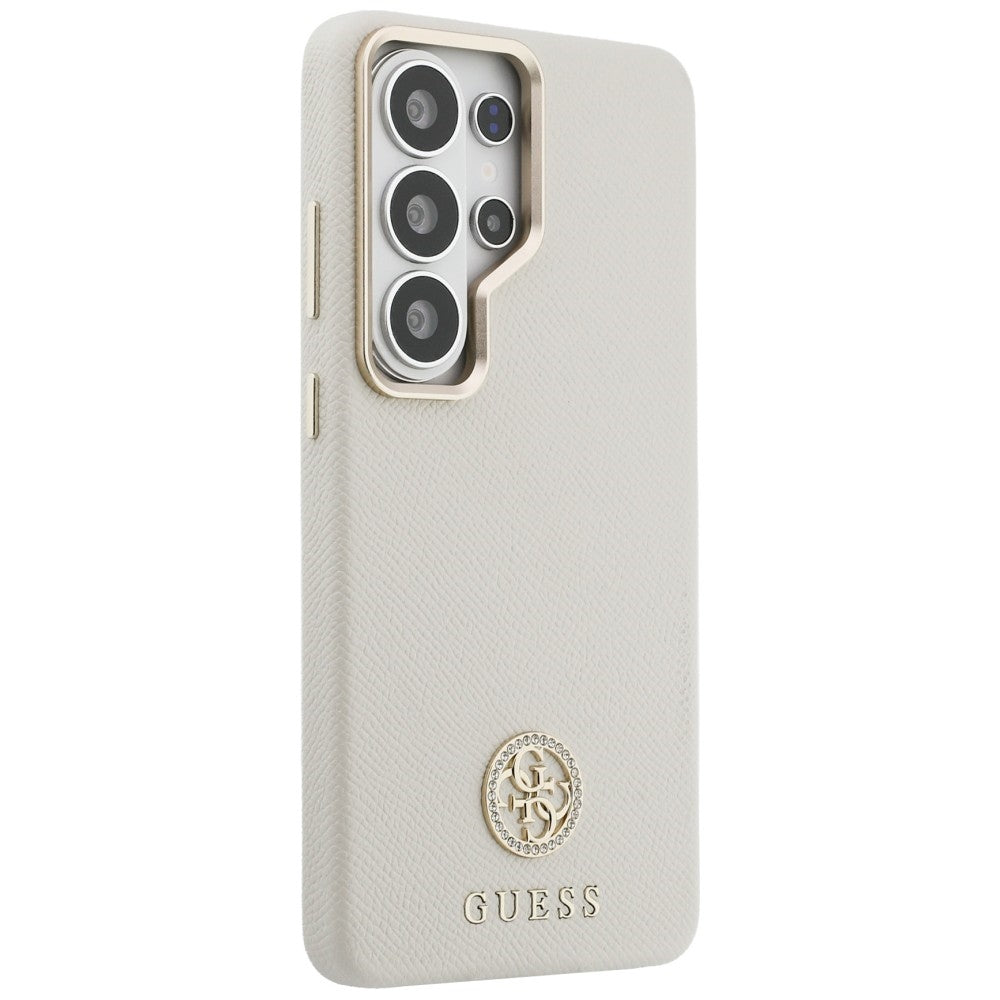 Ovitek MagSafe za Samsung Galaxy S26 Ultra S948, Guess, Rhinestone Round Logo, Bež
