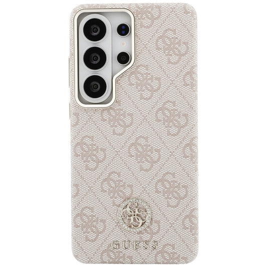 Ovitek MagSafe za Samsung Galaxy S26 Ultra S948, Guess, Rhinestone Round Logo, Roza