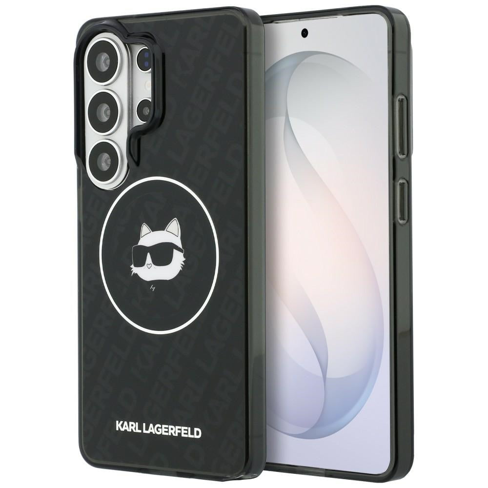 MagSafe Case for Samsung Galaxy S26 Ultra S948, Karl Lagerfeld, IML Choupette Head on KL Repeated Logo, Black