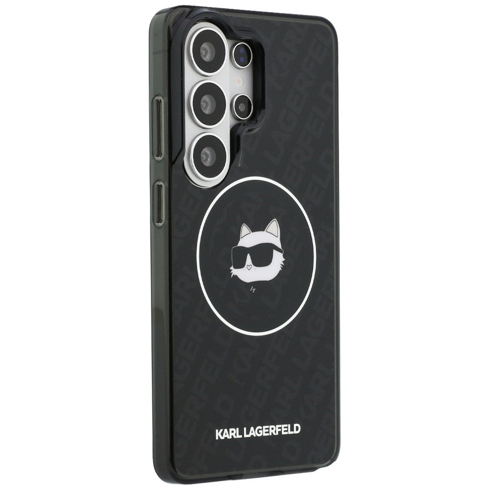 MagSafe Case for Samsung Galaxy S26 Ultra S948, Karl Lagerfeld, IML Choupette Head on KL Repeated Logo, Black