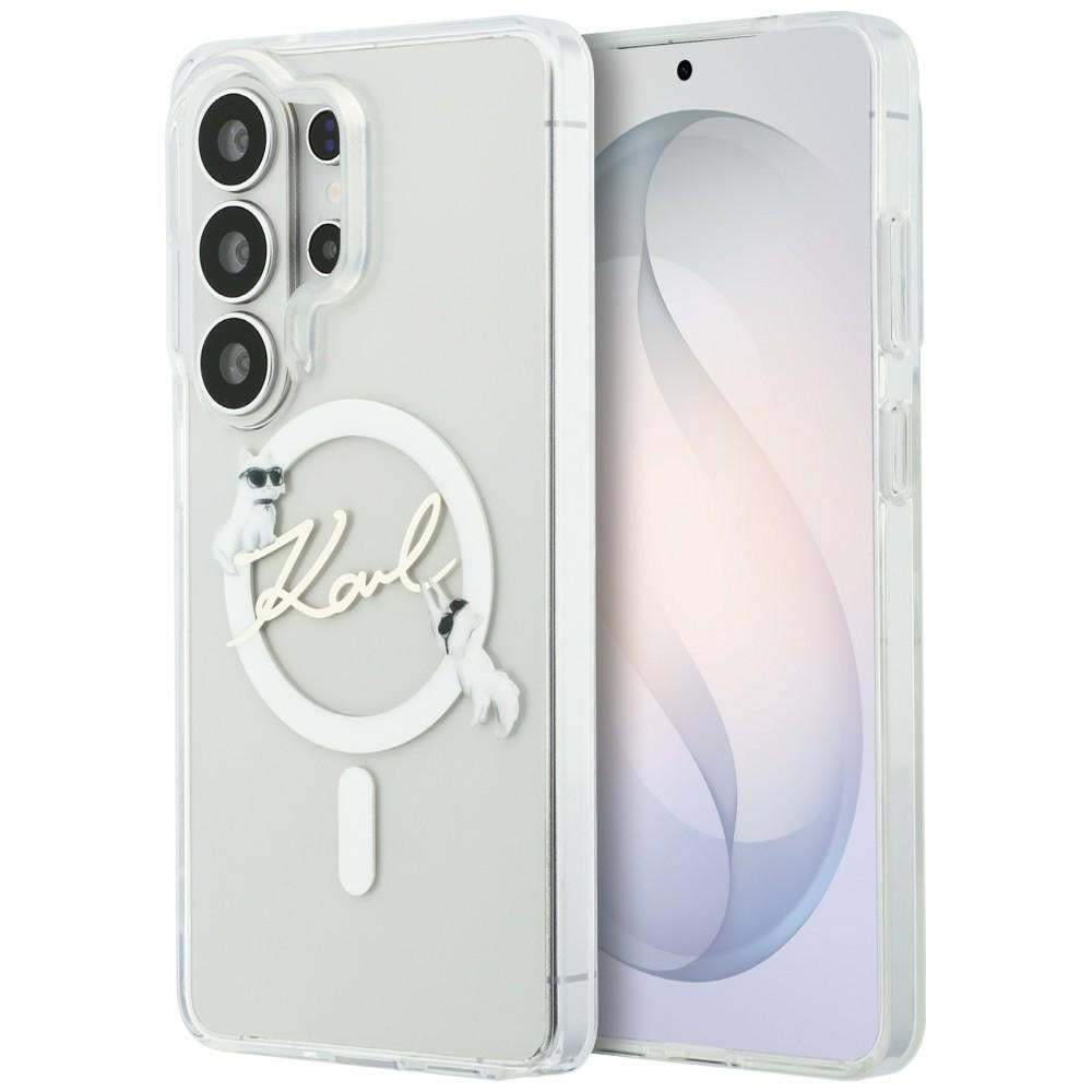 Ovitek MagSafe za Samsung Galaxy S26 Ultra S948, Karl Lagerfeld, IML Choupette Karl Script Logo, Bel.