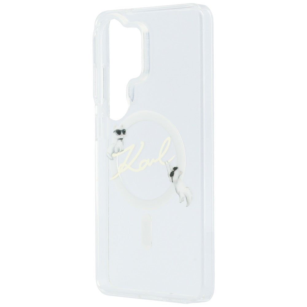 Ovitek MagSafe za Samsung Galaxy S26 Ultra S948, Karl Lagerfeld, IML Choupette Karl Script Logo, Bel.