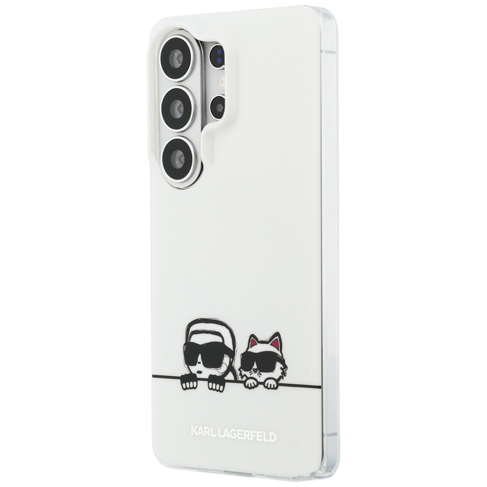 Ovitek MagSafe za Samsung Galaxy S26 Ultra S948, Karl Lagerfeld, IML Karl & Choupette Peekaboo Logo, Bel.
