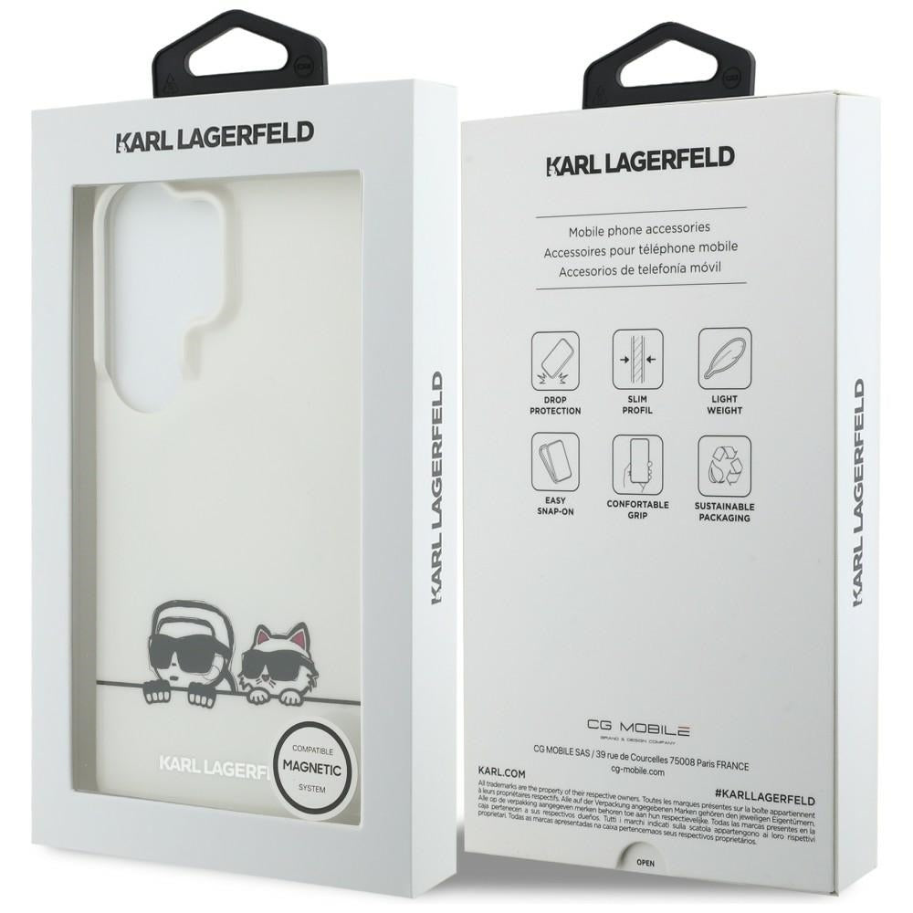 Ovitek MagSafe za Samsung Galaxy S26 Ultra S948, Karl Lagerfeld, IML Karl & Choupette Peekaboo Logo, Bel.