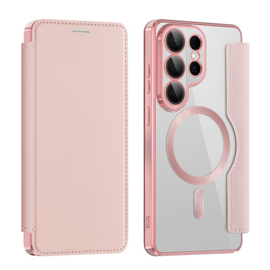 Ovitek MagSafe za Samsung Galaxy S26 Ultra, Techsuit, SmartMag Book, Roza