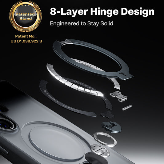 Ovitek MagSafe za Samsung Galaxy S26 Ultra, Torras, Ostand Spin, Črn