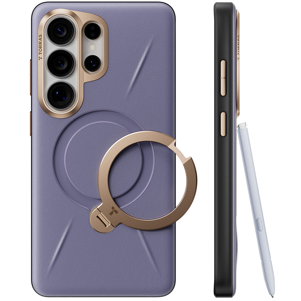 Ovitek MagSafe za Samsung Galaxy S26 Ultra S948, Torras, QPRO Leather, Vijolična