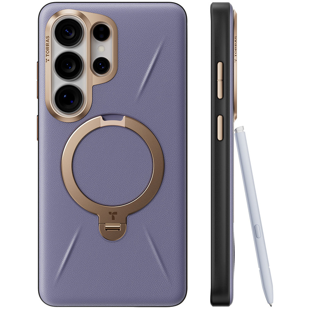 Ovitek MagSafe za Samsung Galaxy S26 Ultra S948, Torras, QPRO Leather, Vijolična