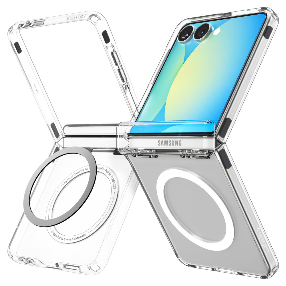 Ovitek MagSafe za Samsung Galaxy Z Flip7 F766, Spigen, Ultra Hybrid Pro, Prozoren ACS09559