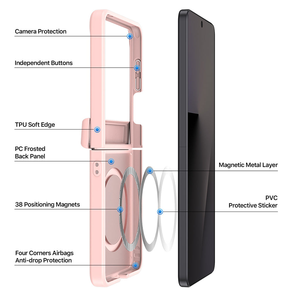 MagSafe ovitek za Samsung Galaxy Z Flip8 F776, DUX DUCIS, Yind, svetlo roza
