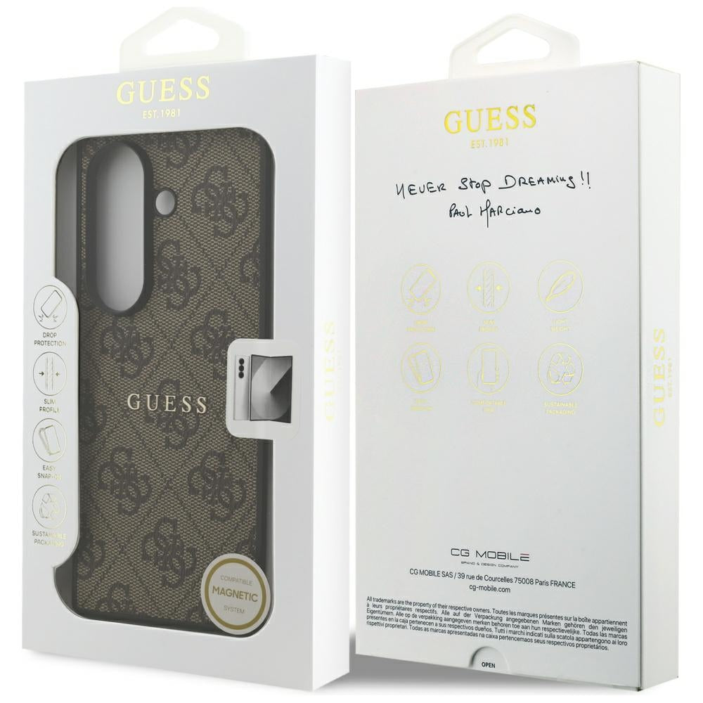 Ovitek MagSafe za Samsung Galaxy Z Fold7 F966, Guess, 4G Classic, rjava