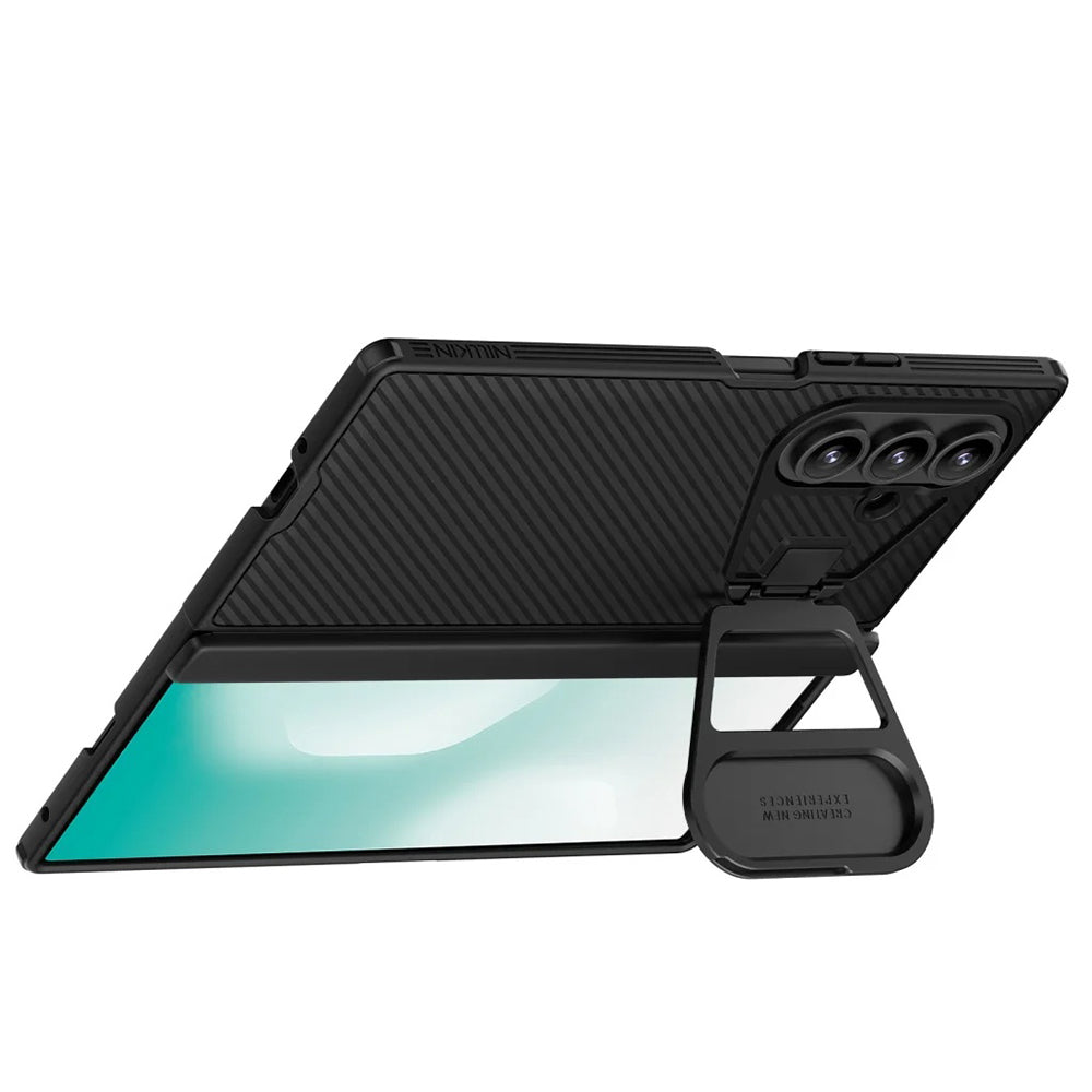 MagSafe ovitek za Samsung Galaxy Z Fold7 F966, Nillkin, CamShield Prop z metalnim pokrovom leče, črn