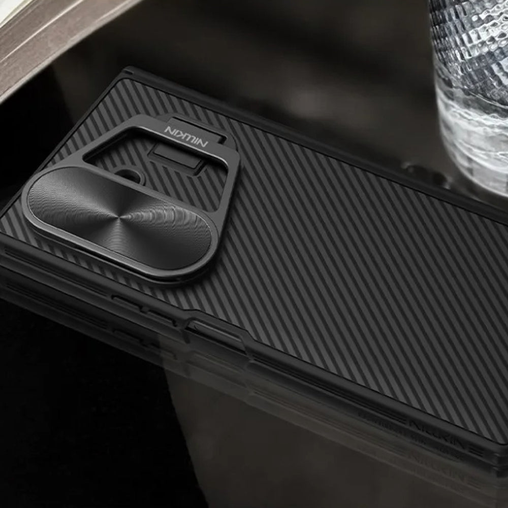 MagSafe ovitek za Samsung Galaxy Z Fold7 F966, Nillkin, CamShield Prop z metalnim pokrovom leče, črn