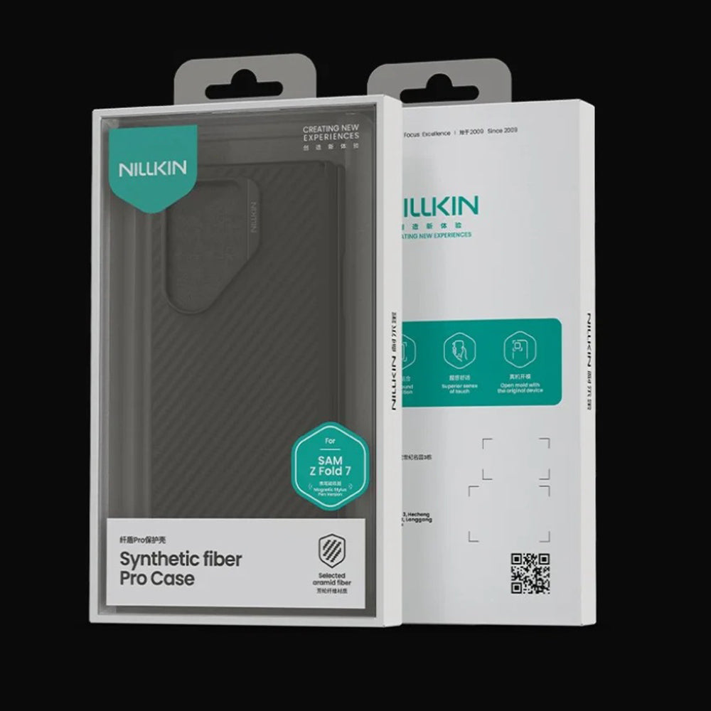 MagSafe ovitek za Samsung Galaxy Z Fold7 F966, Nillkin, Synthetic Fiber Pro s S-Pen držalom, črn