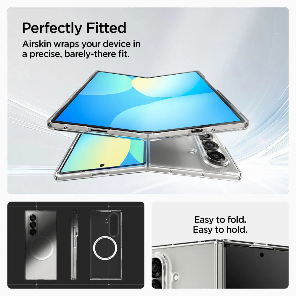 Ovitek MagSafe za Samsung Galaxy Z Fold7 F966, Spigen, Air Skin, Prozoren ACS09545