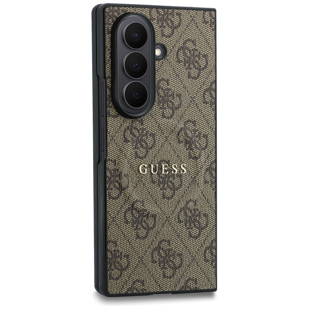 MagSafe Case for Samsung Galaxy Z Fold8 Ultra F976, Guess, 4G Leather Classic, Brown