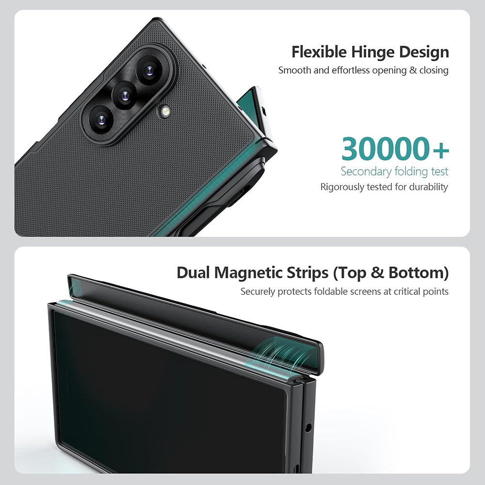 MagSafe ovitek za Samsung Galaxy Z Fold8 Ultra F976, Nillkin, Super Frosted Shield s držalom za pisalo, črn