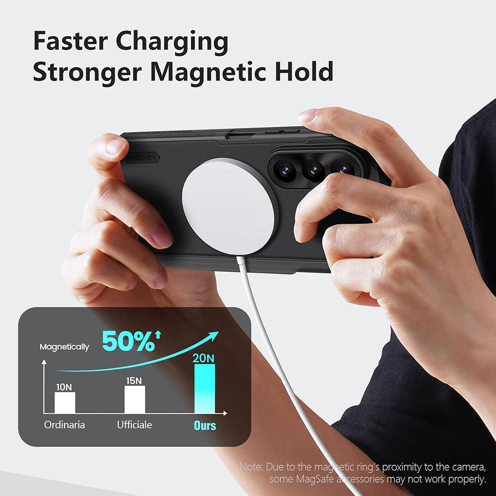 MagSafe ovitek za Samsung Galaxy Z Fold8 Ultra F976, Nillkin, Super Frosted Shield s držalom za pisalo, črn