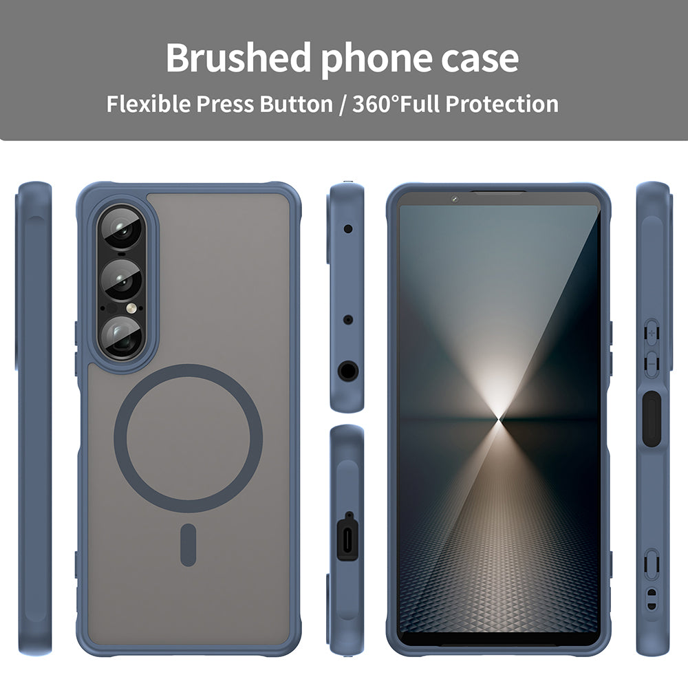 MagSafe ovitek za Sony Xperia 1 VII, Techsuit, HaloFrost II, temno modra