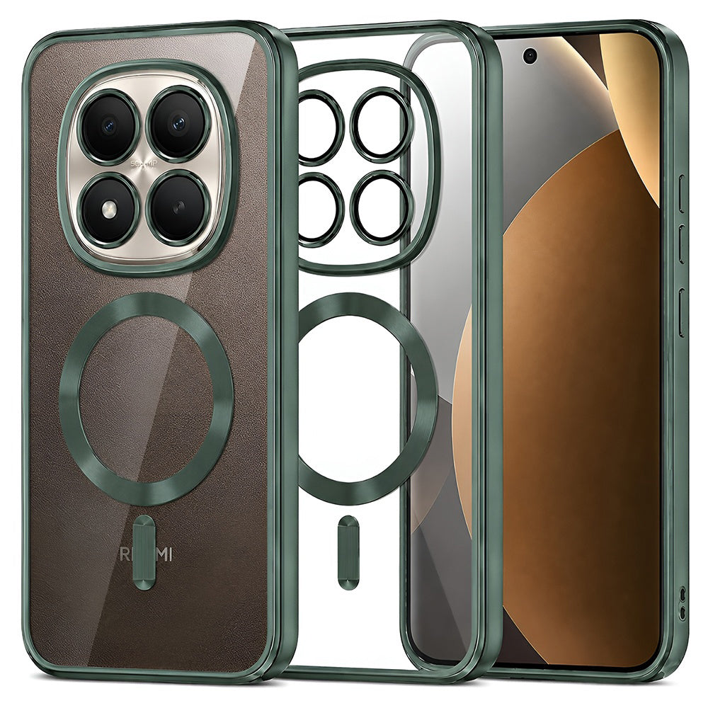 MagSafe ovitek za Xiaomi Poco M8 Pro / Redmi Note 15 Pro+ 5G, Techsuit, Luxury Crystal, Temno zelena