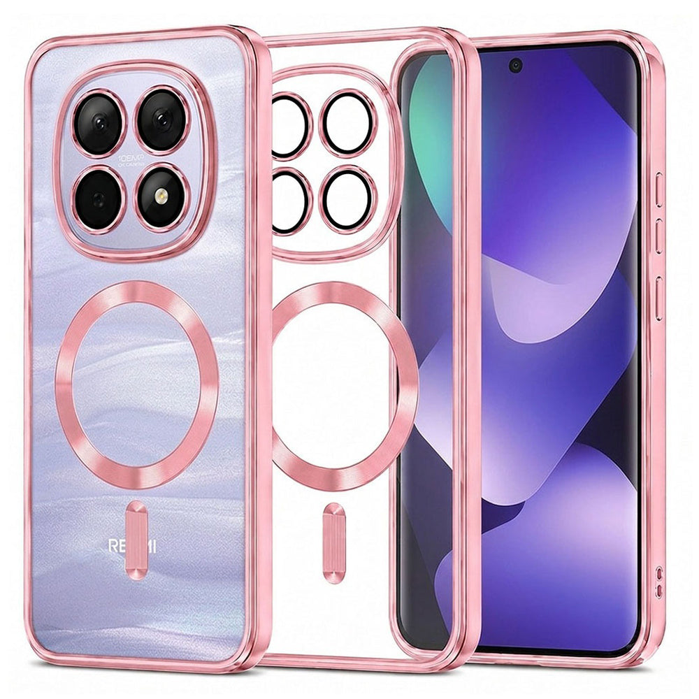 MagSafe ovitek za Xiaomi Poco M8 / Redmi Note 15 5G / Note 15 4G, Techsuit, Luxury Crystal, roza
