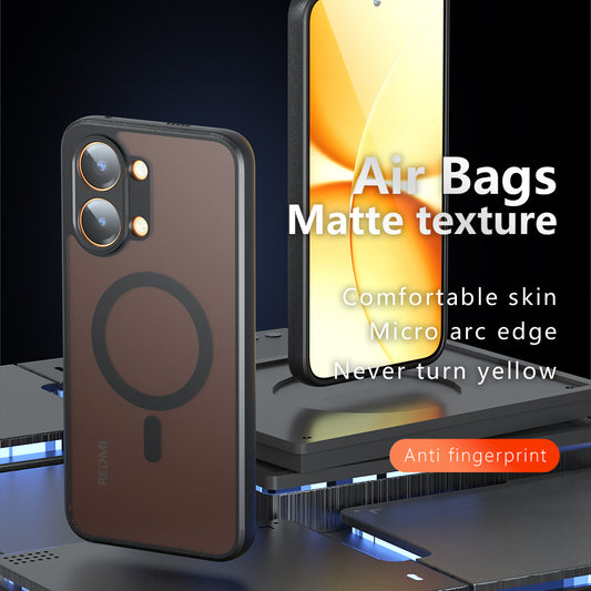 MagSafe ovitek za Xiaomi Poco X8 Pro Max, Techsuit, PureFrost, Črna satenasta
