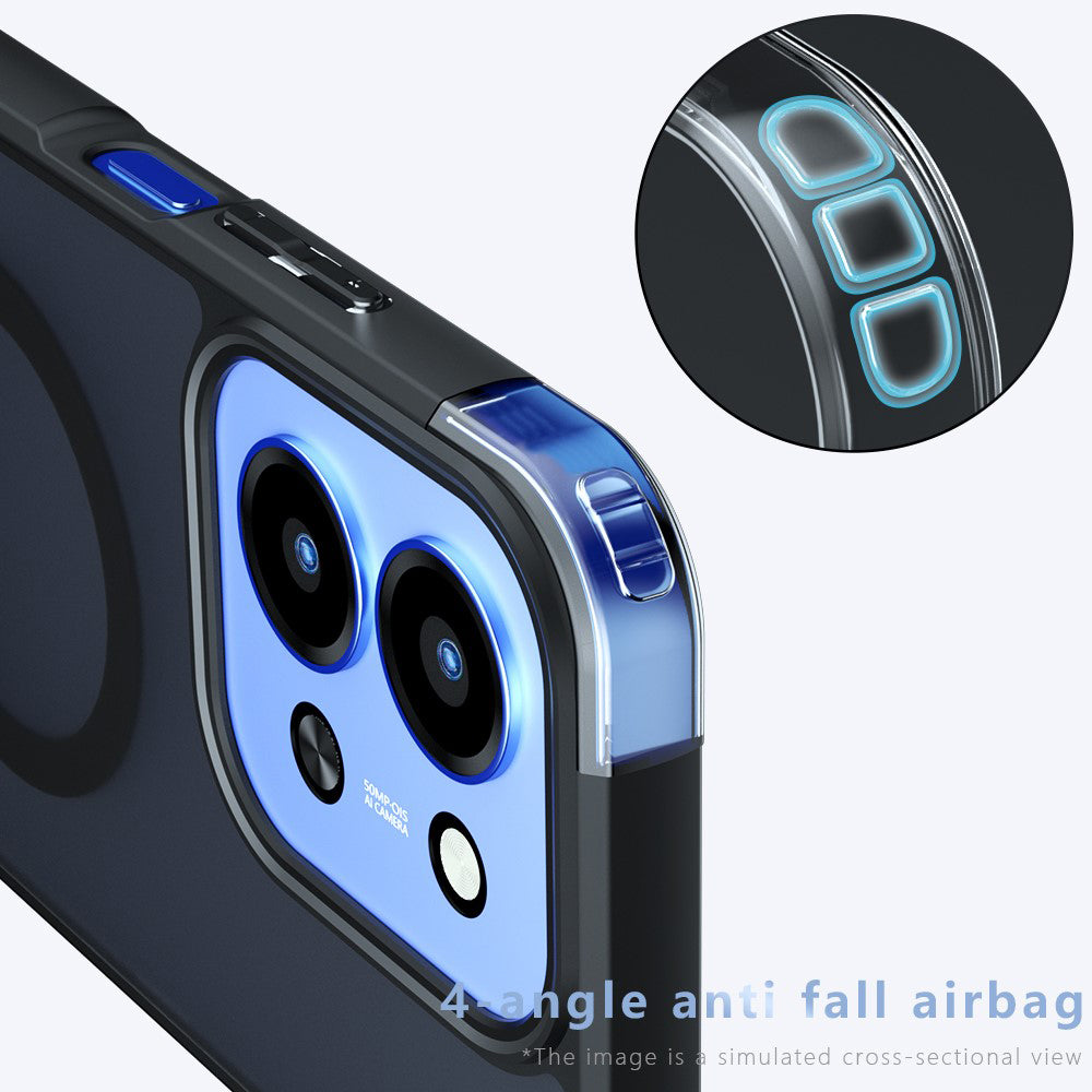 Ovitek MagSafe za Xiaomi Redmi 15C 5G / 15C 4G, Techsuit, PureFrost, Satenasto črn