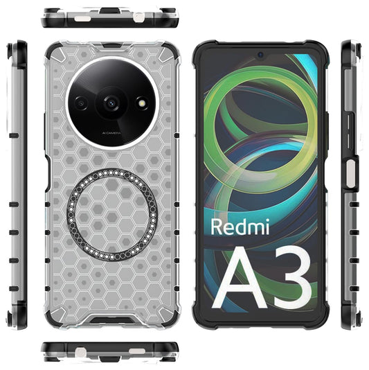 MagSafe ovitek za Xiaomi Redmi A3x / A3, Techsuit, HoneyComb Shield, bel