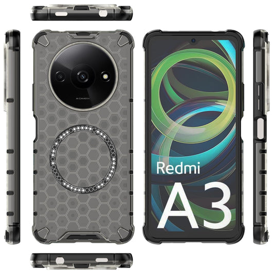MagSafe ovitek za Xiaomi Redmi A3x / A3, Techsuit, HoneyComb Shield, Črn