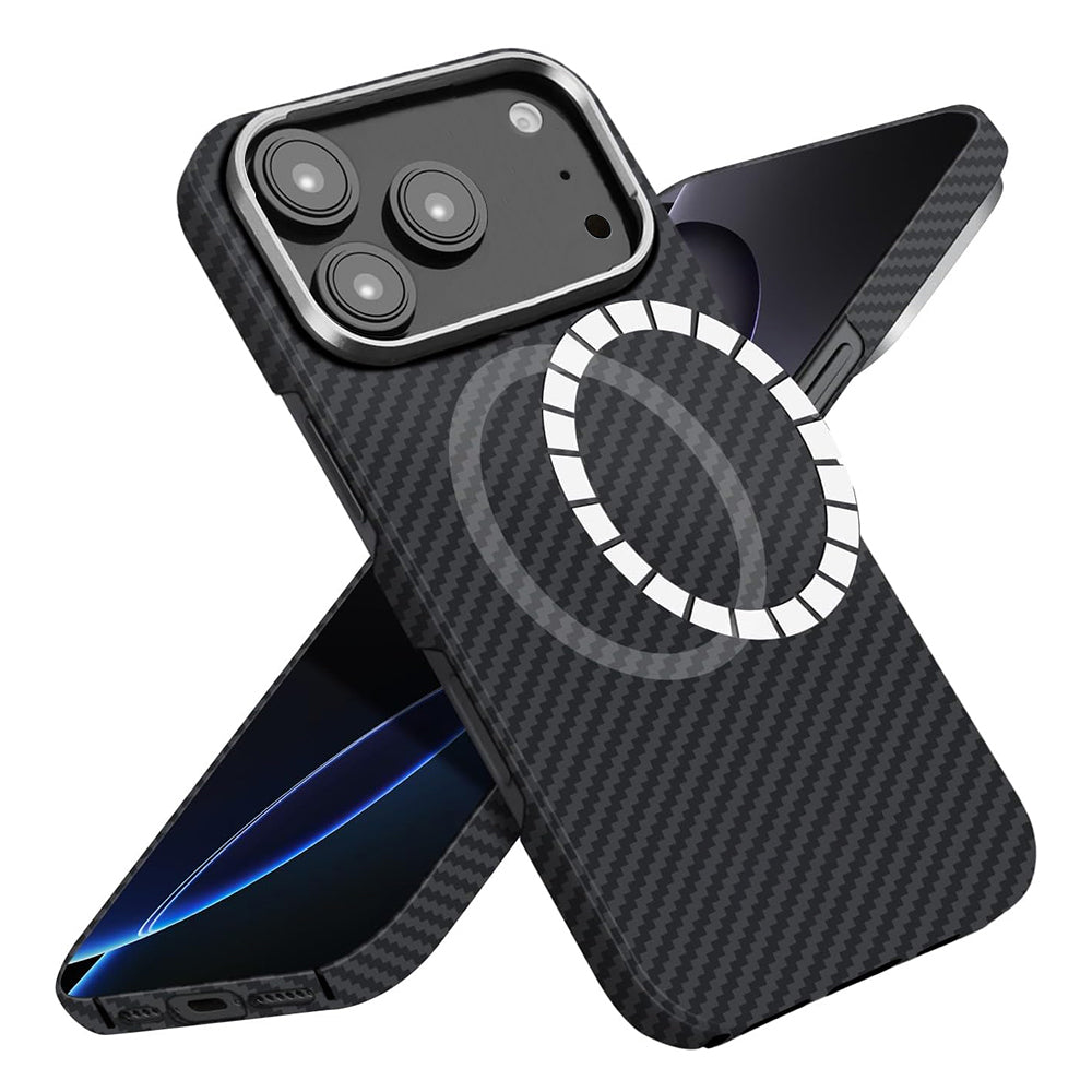 Ovitek MagSafe za Apple iPhone 17 Pro, Techsuit Aramid Fiber, Črn