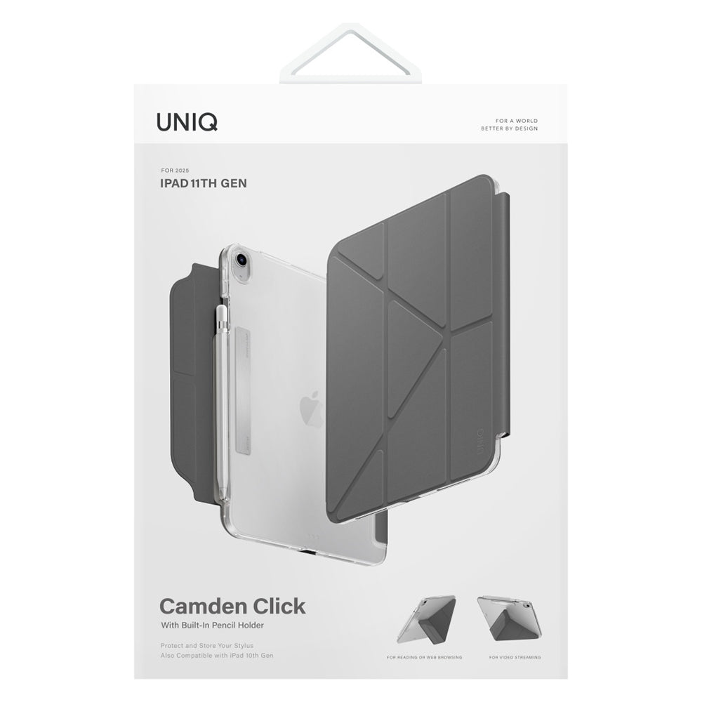 Ovitek za Apple iPad (2025), UNIQ, Camden Click, Siv