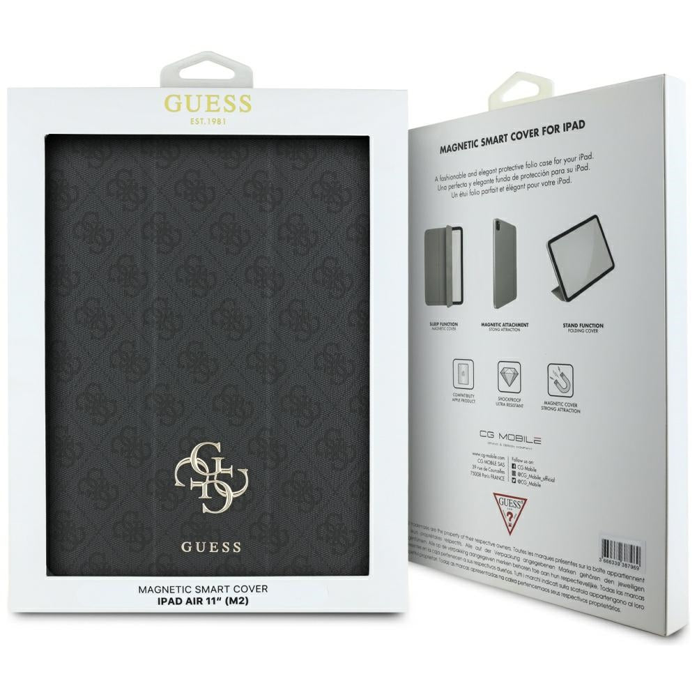 Ovitek za Apple iPad Air 11 (2025) / Air 11 (2024), Guess, 4G Big Logo, črn