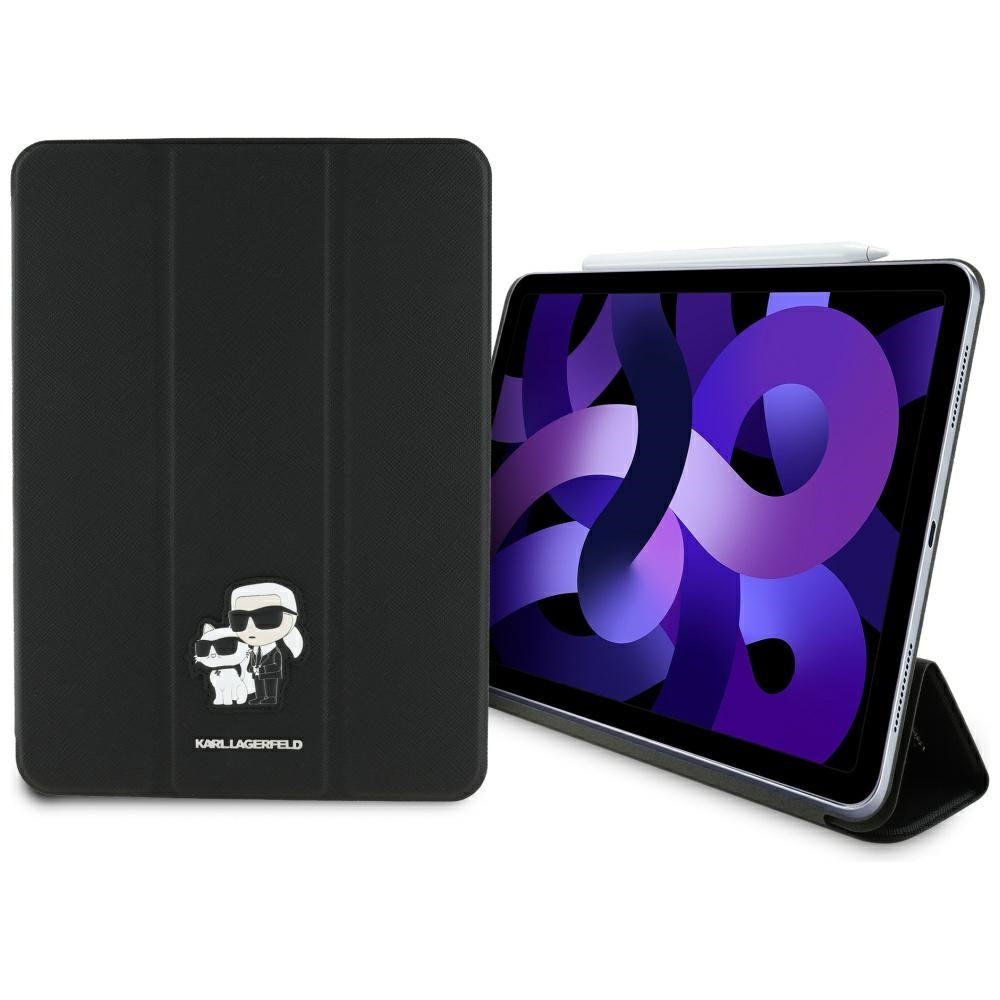 Ovitek za Apple iPad Air 11 (2026) / iPad Air 11 (2025) / Air 11 (2024), Karl Lagerfeld, Saffiano Karl & Choupette, Črn