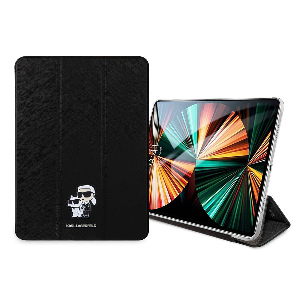 Ovitek za Apple iPad Pro 13 (2024), Karl Lagerfeld, Saffiano Karl & Choupette, črn