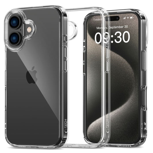 Ohišje za Apple iPhone 16, Tech-Protect, Flexair Hybrid, prozorno