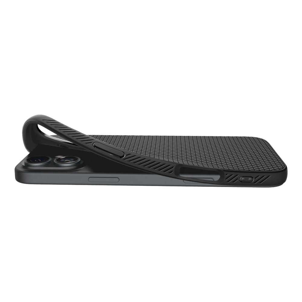 Ovitek za Apple iPhone 16, Spigen, Liquid Air, Mat Črn ACS08194