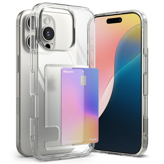 Ovitek za Apple iPhone 16 Pro Max, Ringke, Fusion Card, Prozoren
