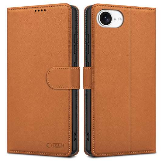 Ovitek za Apple iPhone 16e, Tech-Protect, Wallet, Rjava