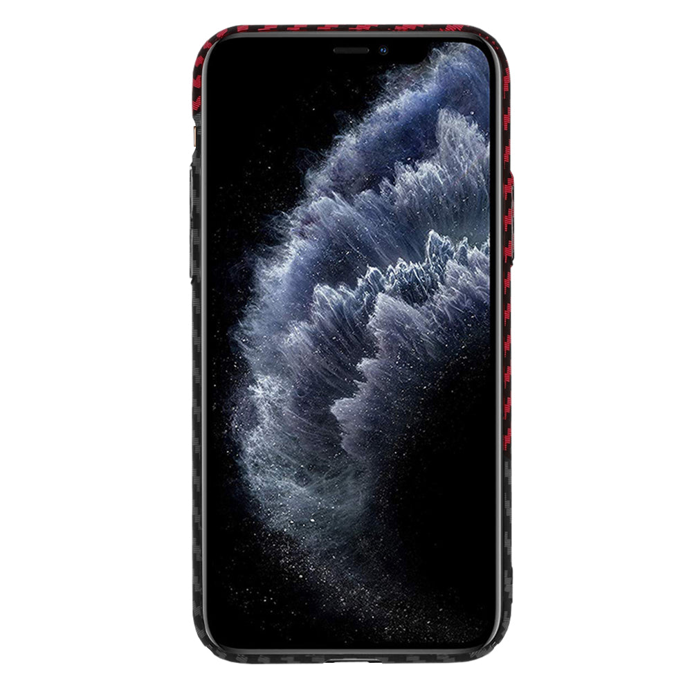 Ovitek za Apple iPhone 11 Pro, Techsuit, Carbonite FiberShell, Črno Rdeč