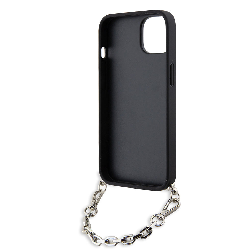 Ovitek za Apple iPhone 14, Karl Lagerfeld, Saffiano Monogram Chain, Črn