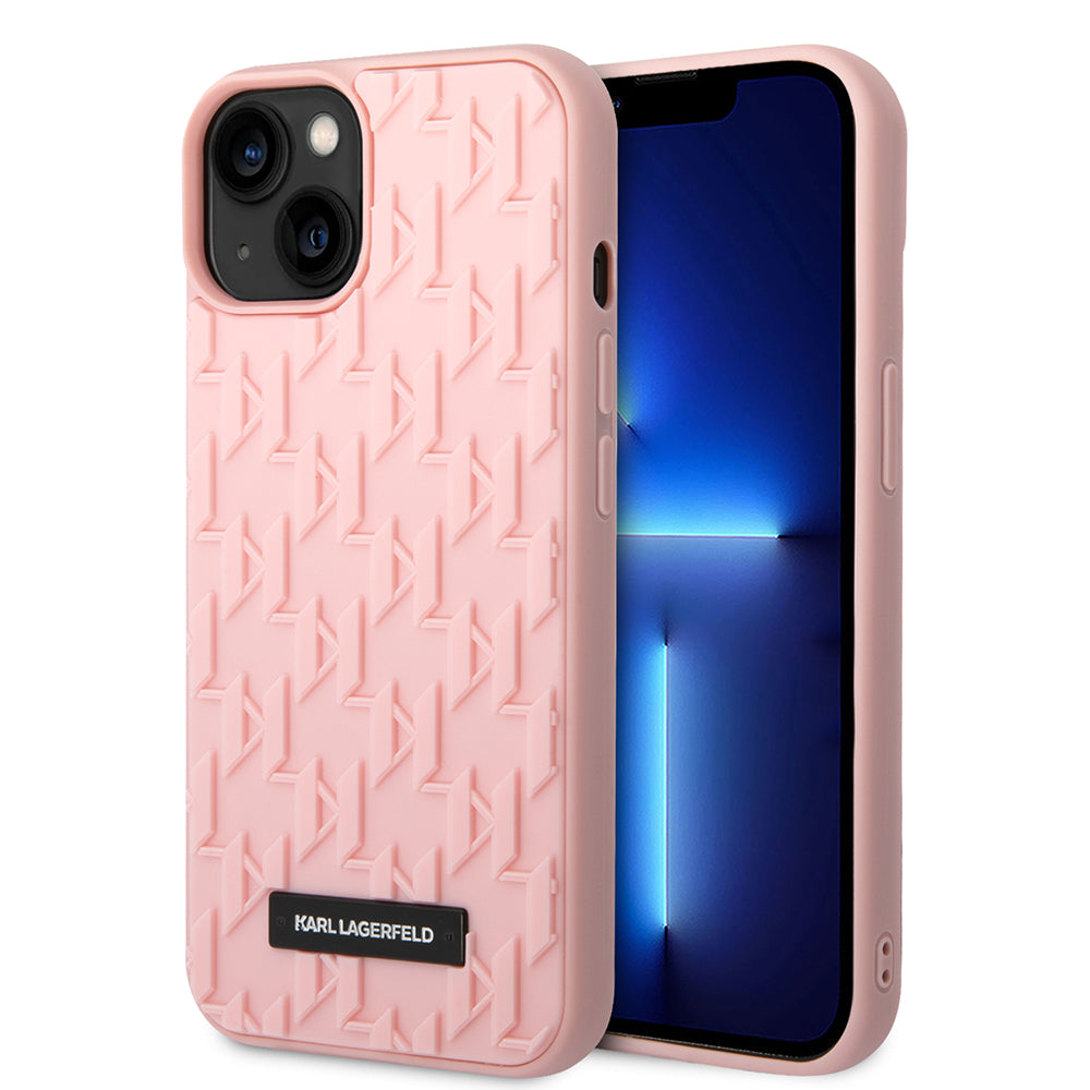 Ovitek za Apple iPhone 14 Plus, Karl Lagerfeld, 3D Monogram, Roza