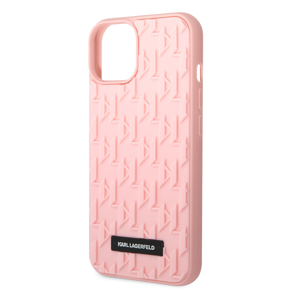 Ovitek za Apple iPhone 14 Plus, Karl Lagerfeld, 3D Monogram, Roza