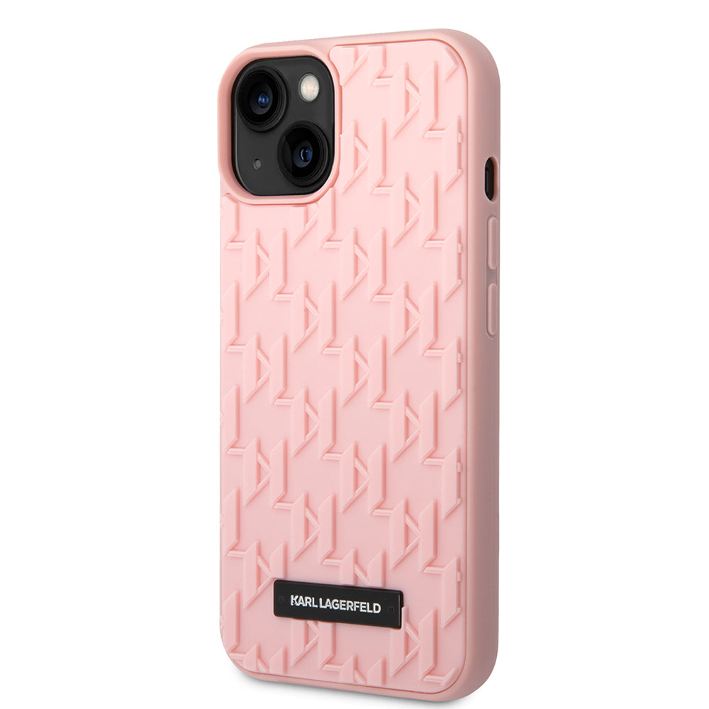 Ovitek za Apple iPhone 14 Plus, Karl Lagerfeld, 3D Monogram, Roza