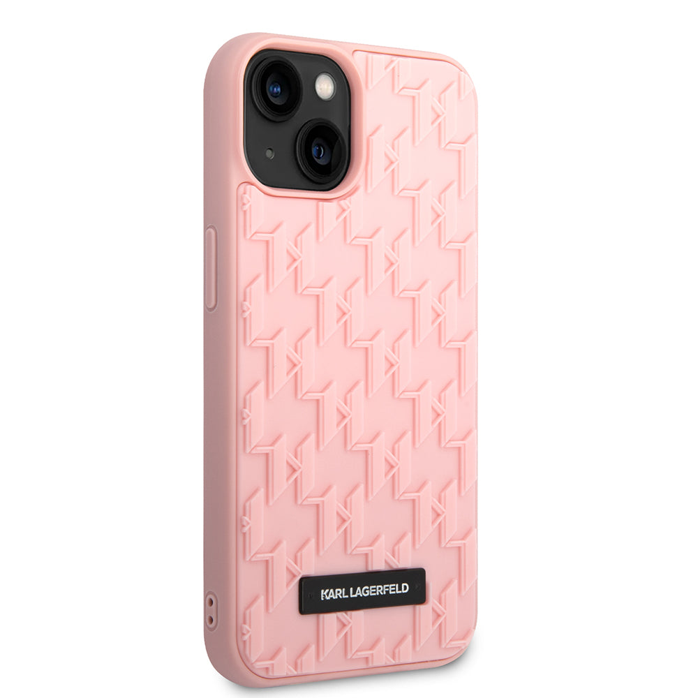 Ovitek za Apple iPhone 14 Plus, Karl Lagerfeld, 3D Monogram, Roza